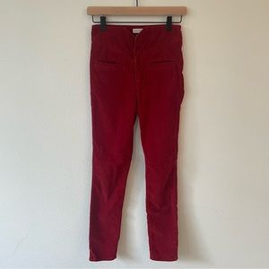 Isabel Marant Étoile Red skinny high rise cords French size 36 ❤️